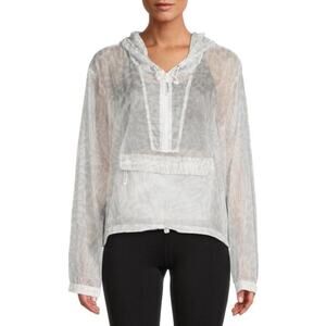 GOOD AMERICAN Icy Leopard Print Lightweight Windbreaker Jacket size 2 medium NWT